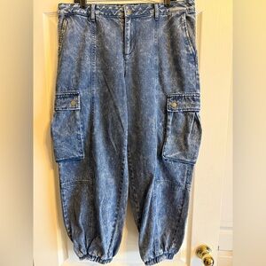 Future Collective with Kahlana Barfield Brown Mid-Rise Cargo Jeans